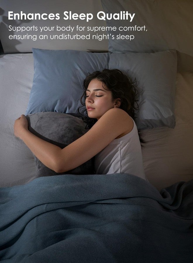 QUEEN ROSE Body Pillow for Side Sleepers, Soft Comfort S Shaped Hug Pillow for Adults, Full Body Support, Velvet Grey - Image 2
