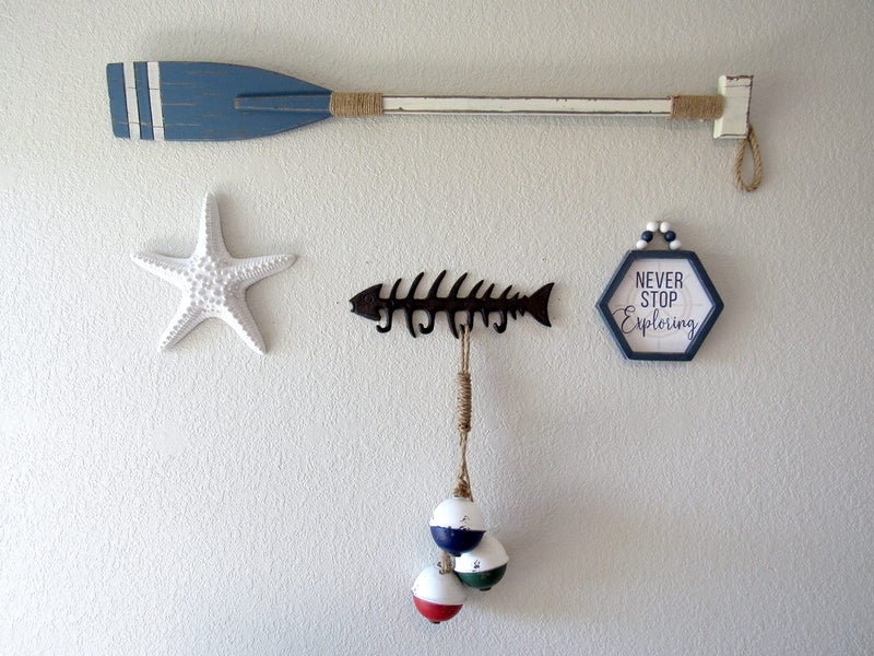 Wallcharmers Large Fish Bone Key, Leash, & Towel Holder | Nautical Home & Wall Decor - Image 4