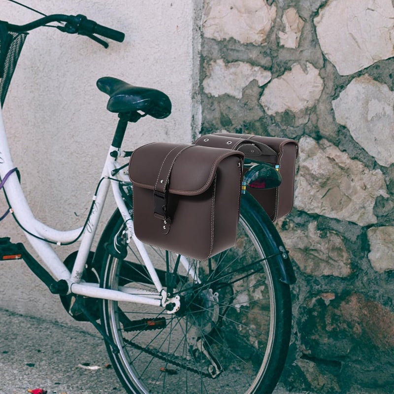 Motorcycle Side Bag Waterproof Saddlebag Hanging Storage Pouch Vintage Leather Saddle Bag for Men Single Piece Compatible with Motorbike Accessories - Image 5