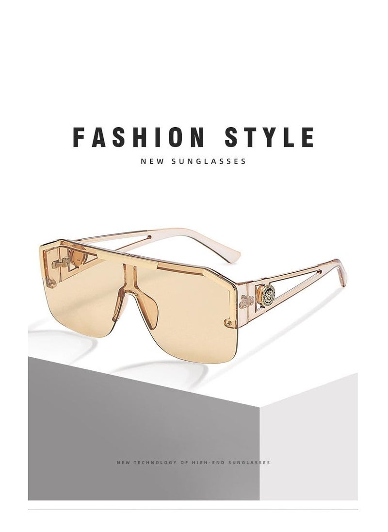 Generic Trendy Polarized Square Flat Top Sunglasses for Men and Women, Vintage Large Metal Shades for Ultimate Sun Protection  - Image 5