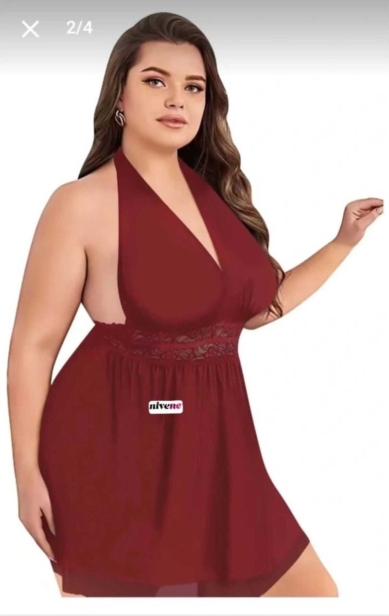 Nivene Women's Plus Size Short Tulle Nightgown, Women's Underwear Nightgown, Women's Plus Size Nightgown