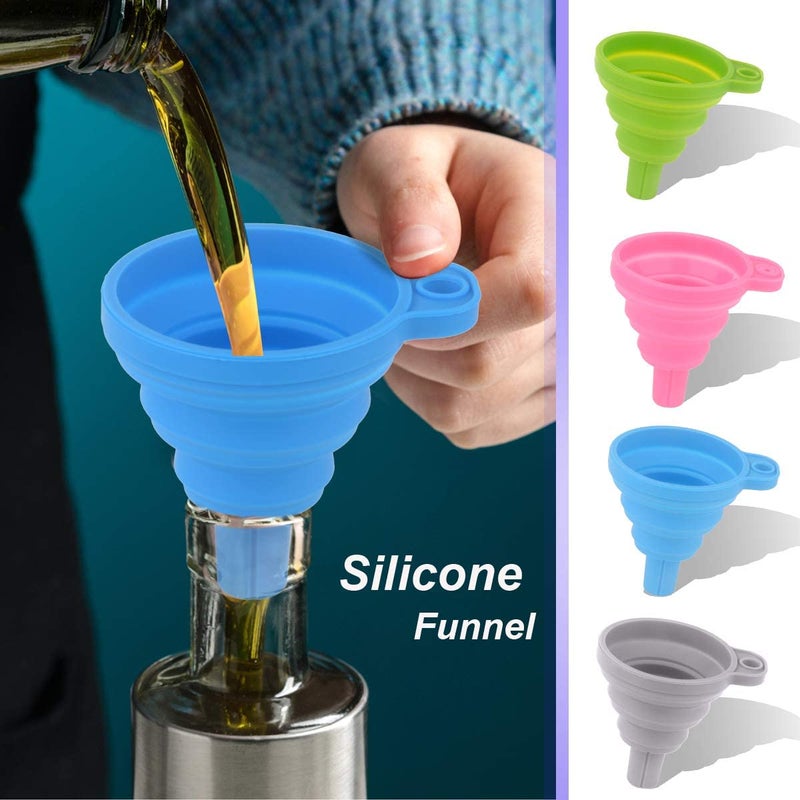 SQINELLI Italian Glass Oil dispenser 1000 ml Pack of 2 Steel Oil bottle for kitchen 1 Litre glass Oval transparent TT Steel 500 x 2 with Funnel - Image 3