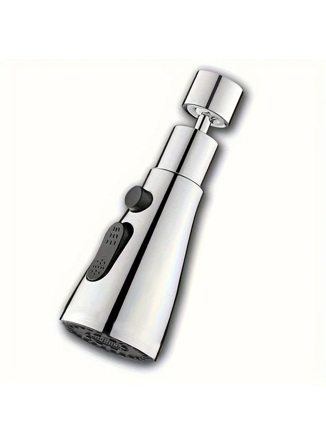 1 قطعة ممطرة صنبور ممتد دوار عالمي فضي مع 3 أوضاع رش سرعة مقاوم للرش - Image 4