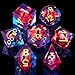 YEMEKO BeholderS Eye DND Dice Dragon Eye Liquid Core Sharp Edge Handmade Dice Set for Dungeons and Dragons Ttrpg MultiSided RPG Polyhedral Resin RoleplayingBlue Red - Image 2