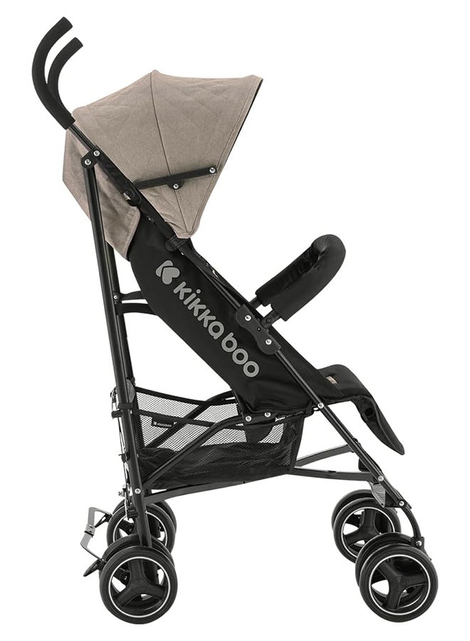 KIKKABOO عربة أطفال بإطار فولاذي سلة قابلة للإزالة بعجلات أمامية رمادية - Image 2