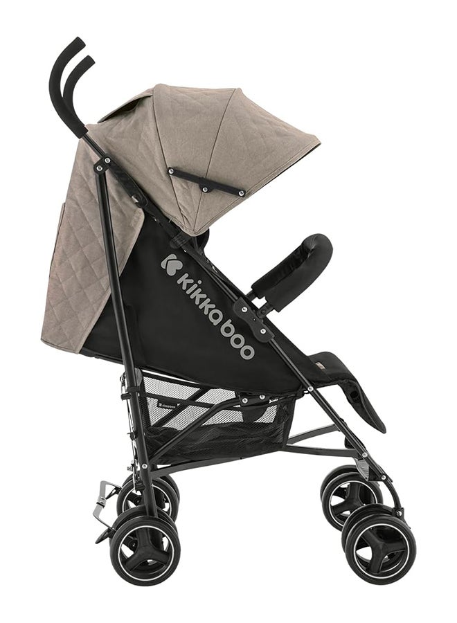 KIKKABOO عربة أطفال بإطار فولاذي سلة قابلة للإزالة بعجلات أمامية رمادية - Image 4