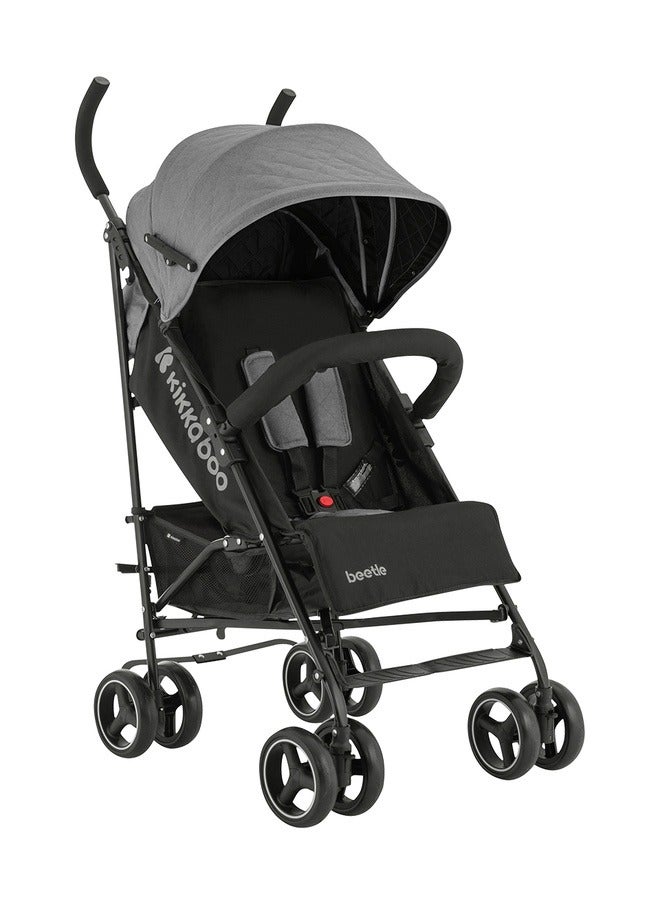 KIKKABOO عربة أطفال بإطار فولاذي سلة قابلة للإزالة بعجلات أمامية رمادية - Image 1