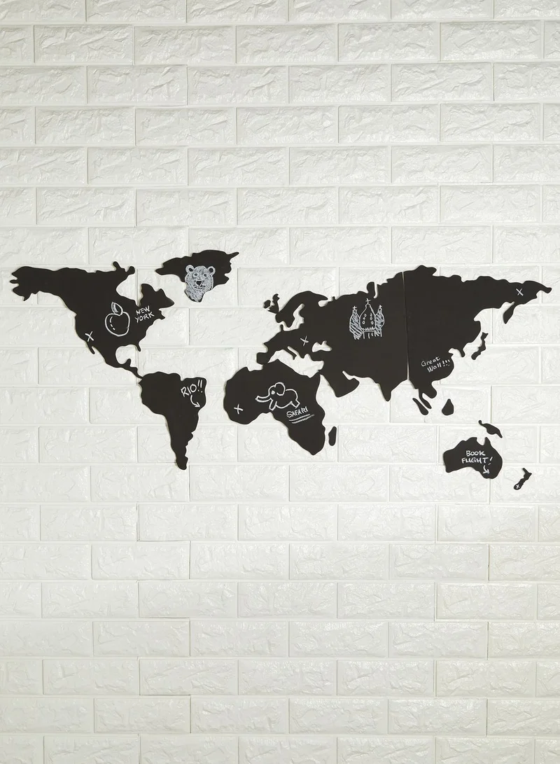 Luckies Stick On Chalk Board World Map