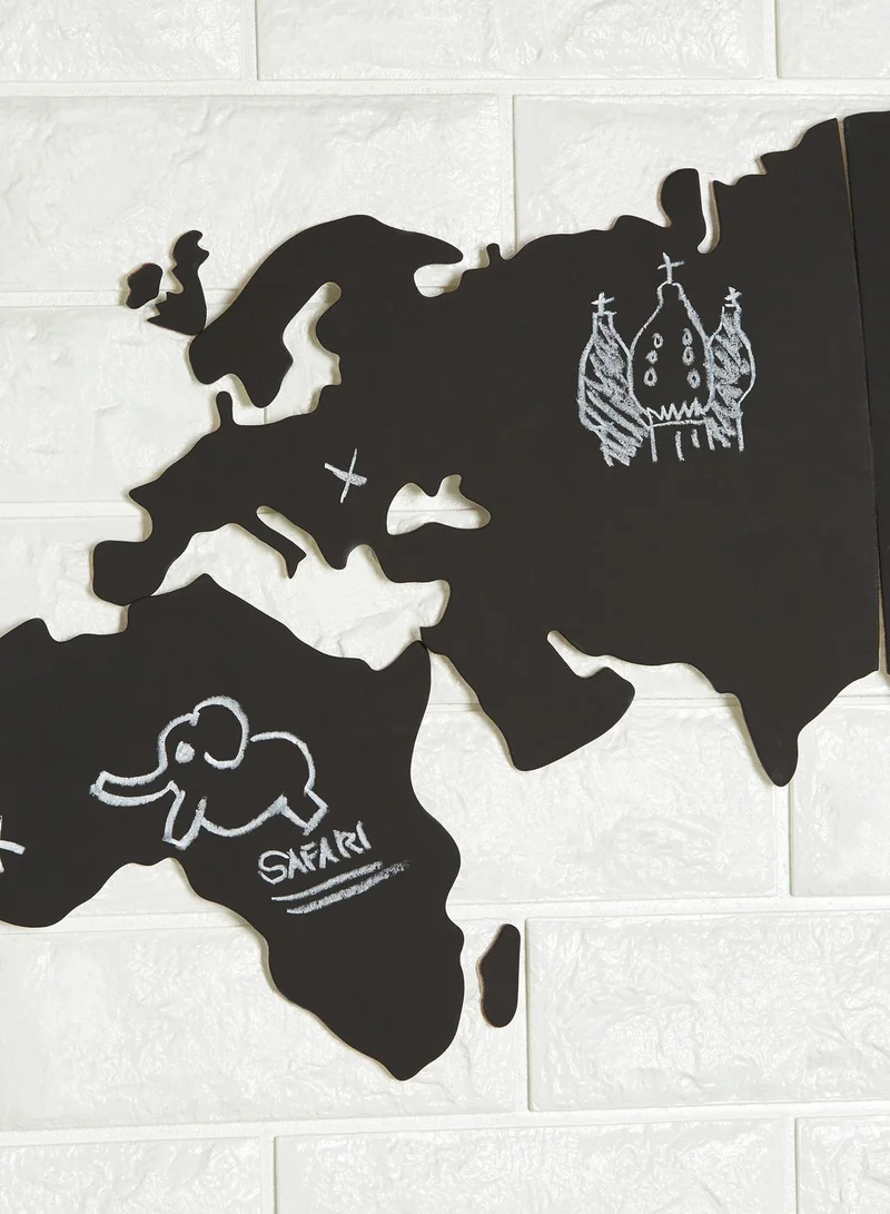 Luckies Stick On Chalk Board World Map