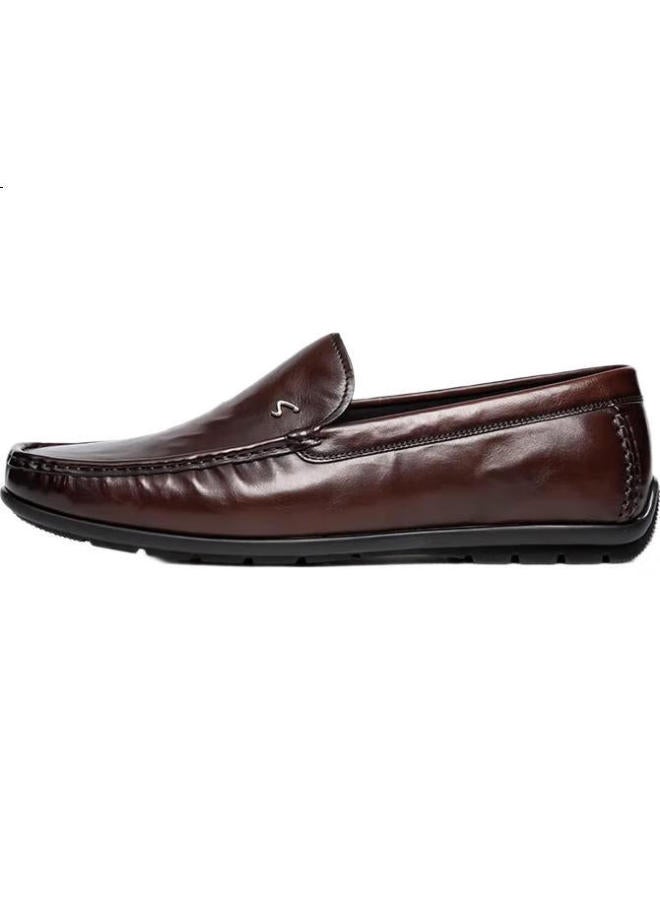 Satchi Men'S Buffalo Leather Slip-On Loafers Penny Loafers 752422233Z Coffee Color Size 39 - Image 2