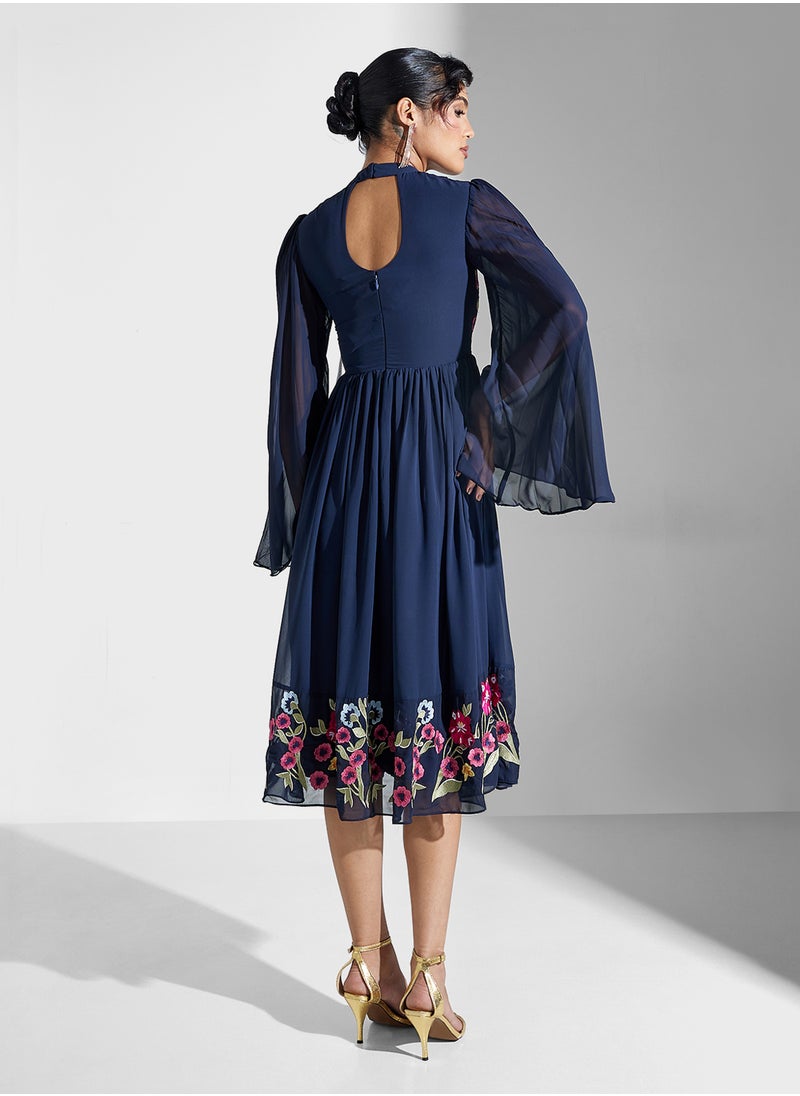 Frock and Frill Floral Chiffon Dress  - Image 2