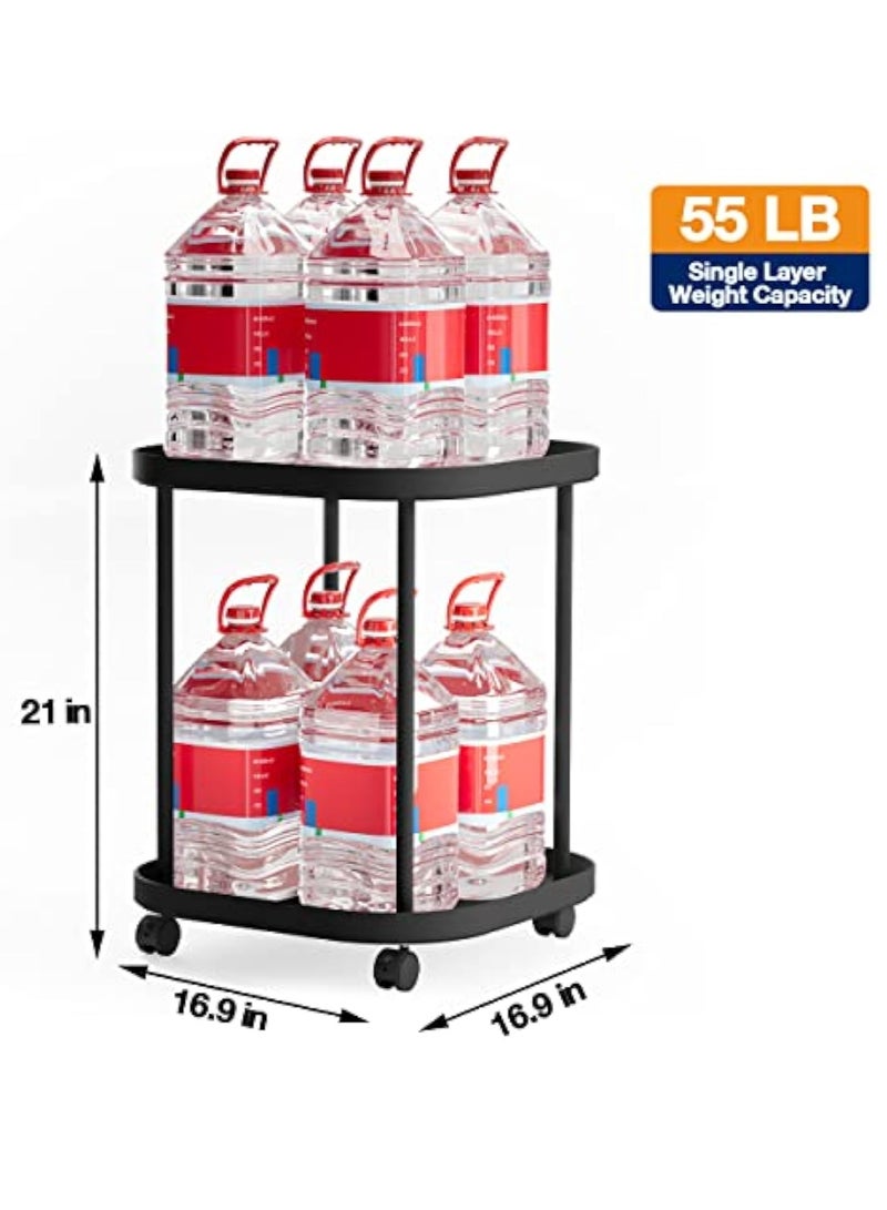 Arabest Side Table with Wheels, End Table Living Room Plastic Mobile Sofa Side Table Small Night Stand Bedroom Black - Image 3