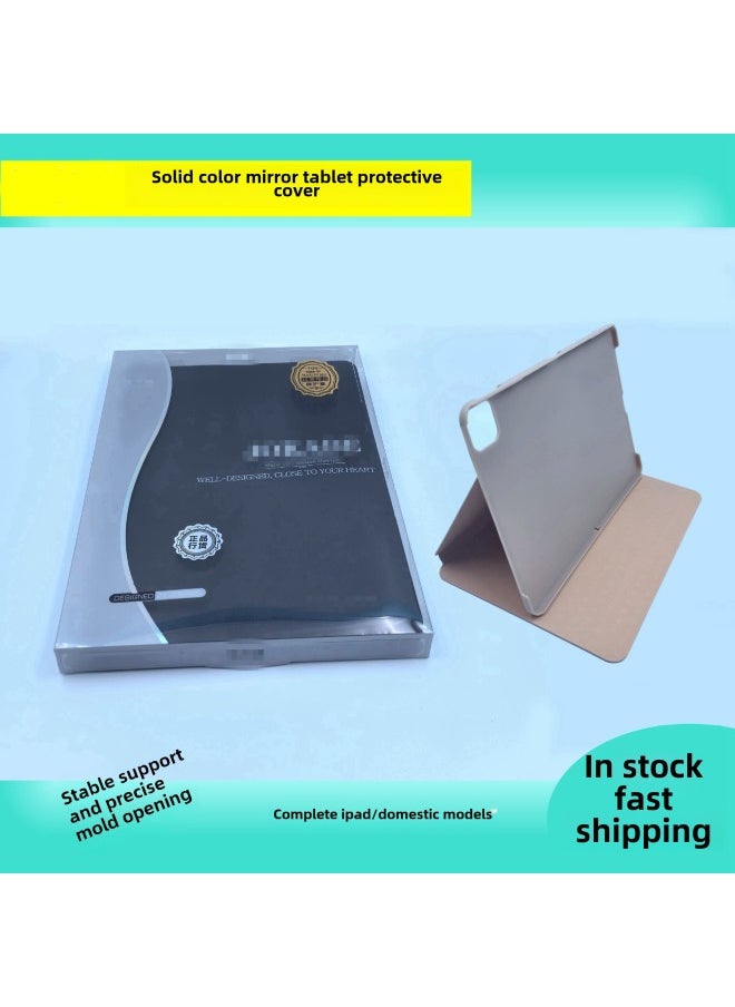 Generic - Applicable Ipad Case Solid Color Ipad10 Tablet Protective Case Leather Case 9 Generation Mirror Pro Protective Case Matepad11-Color:Three-fold With Pen Slot-smoked Purple-Applicable Model:Ipadair 6-13inch (m2) (2024) Neutral 12.9inch Arrival (without Home Key) - Image 1