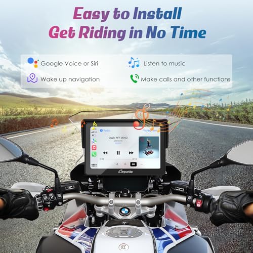 Carpuride w502b Motorcycle Carplay Screen for BMW R1200GS R1250GS S1000XR Motorcycle, 5 inch Waterproof Touchscreen, Portable Carplay/Android Auto GPS Navigation for Motorbike, Dual Bluetooth - Image 3