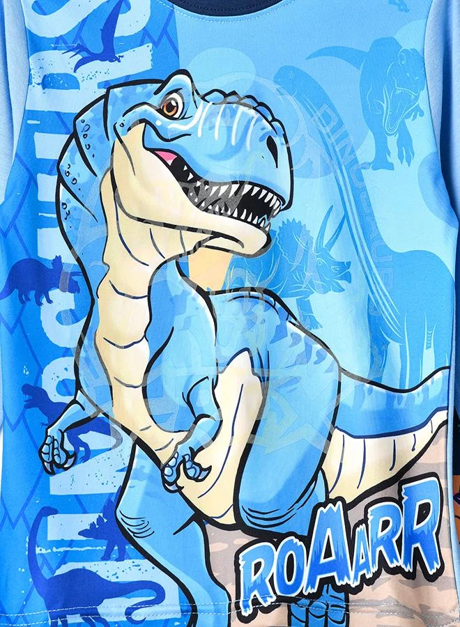 babyqlo Blue Dino Roar Glow-in-the-Dark Pajama Set for Boys