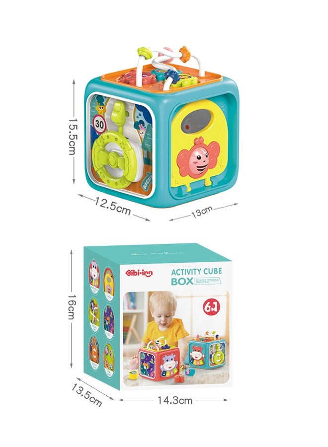 Baby Learning Activity Cube, Montessori Sensory Toys for Toddlers 0-3, Infant Educational Busy Center, Travel Carseat Toy, Birthday Gifts for 1 2 3 Year Old Boys Girls (15.5×13×12.5cm） - Image 2