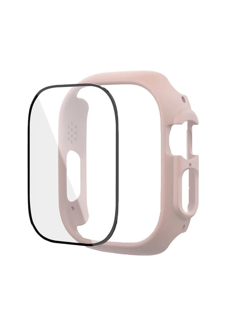 Generic - 2 in 1 Silicone Band Strap Watch Band & Protective Case with Tempered Glass for Apple Watch Series 7,45mm - Image 1