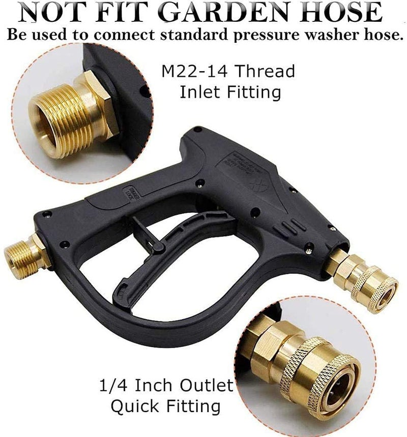 VergilSon 1/4" Quick Release Pressure Washer Snow Foam Cannon Lance Gun with 5Pcs Color Spray Nozzles High Pressure 1L Bottle Jet Cannon for Courtyard Cleaning - Image 2