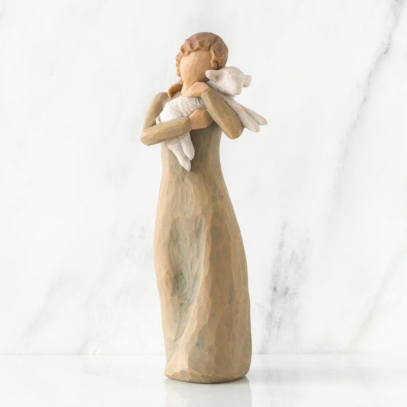 Willow Tree Peace on Earth, an Embrace of Peace, Figure Holds Lamb as Expression of Peaceful Blessings for Christmas Nativity, Daily Inspiration for Peace and Hope, Sculpted Hand-Painted Figure - Image 2
