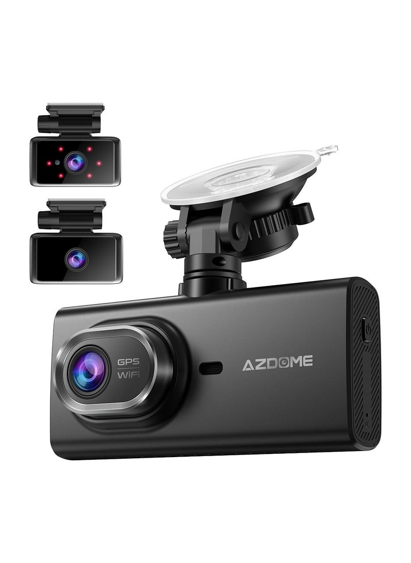 AZDOME - M560 3 Channel Dash Cam Built In WiFi & GPS Car Camera With 64G eMMC - Image 1