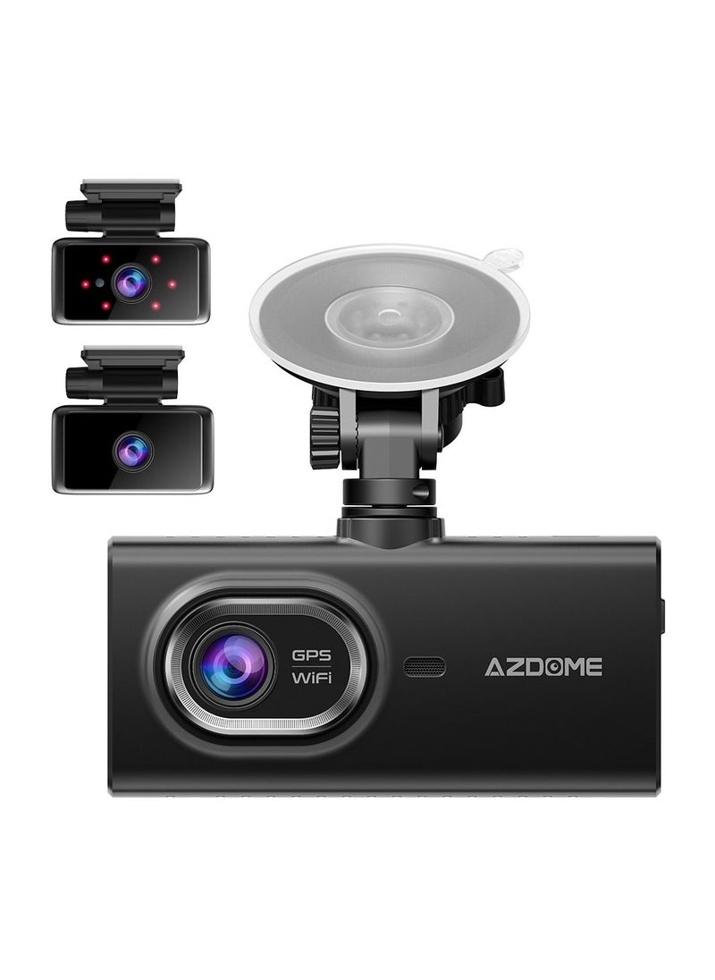 AZDOME - M560 3 Channel Dash Cam Built In WiFi & GPS Car Camera With 64G eMMC - Image 1