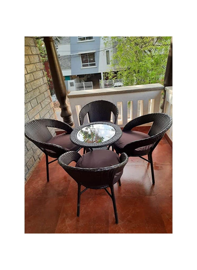 BHAIRAV STORE BHAIRAV STORE D12 Seating Table Chair Set for Outdoor Balcony Garden Coffee Table Set Furniture with 1 Table 4 Chair  - Image 1