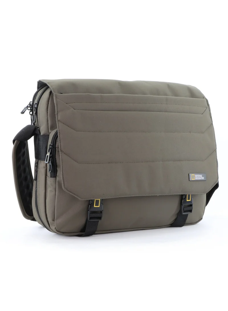 NATIONAL GEOGRAPHIC National Geographic Pro Messenger Bag Khaki,  Stylish for Men and Women Compact and Versatile, Portable Organizer for Travel, Business, University