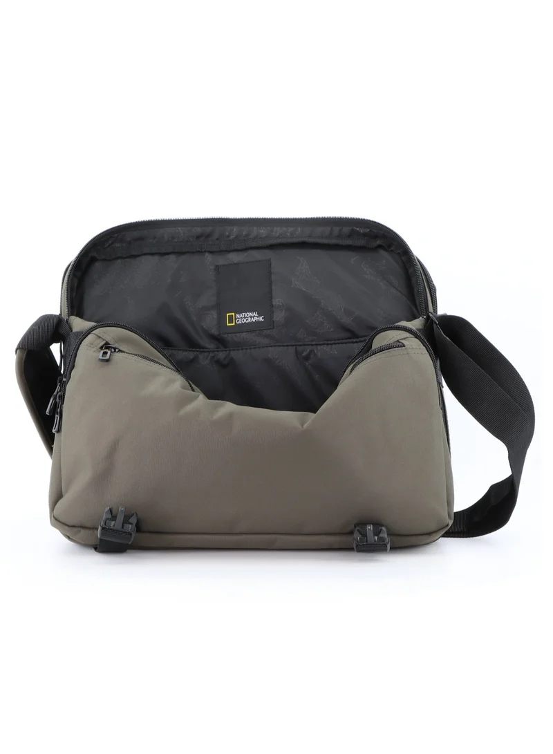 NATIONAL GEOGRAPHIC National Geographic Pro Messenger Bag Khaki,  Stylish for Men and Women Compact and Versatile, Portable Organizer for Travel, Business, University