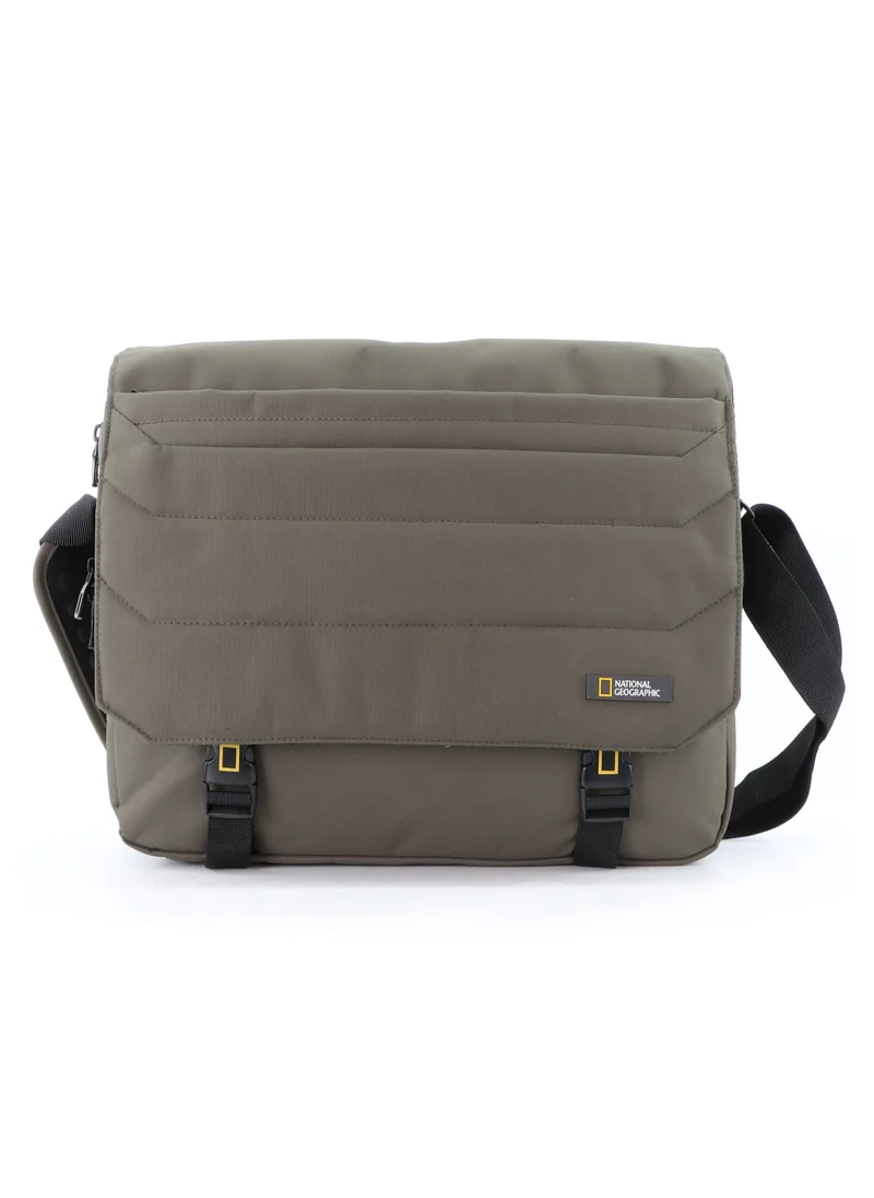 ناشيونال چيوغرافيك National Geographic Pro Messenger Bag Khaki,  Stylish for Men and Women Compact and Versatile, Portable Organizer for Travel, Business, University