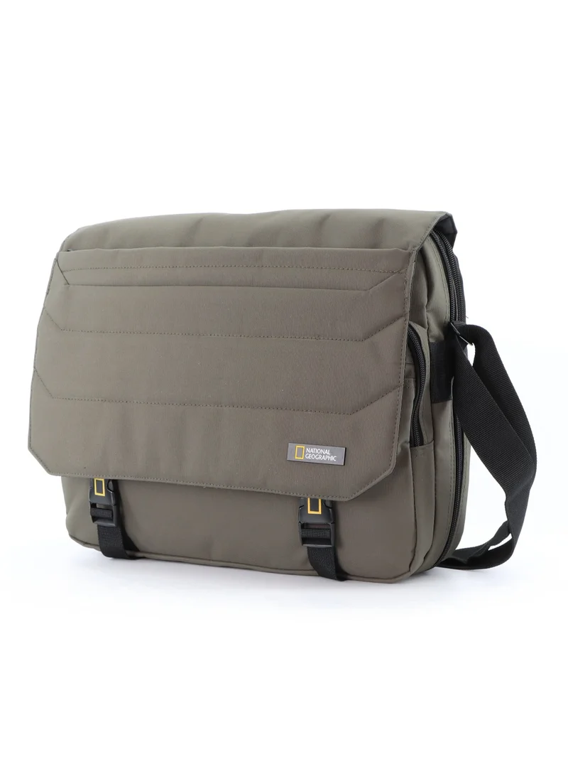 ناشيونال چيوغرافيك National Geographic Pro Messenger Bag Khaki,  Stylish for Men and Women Compact and Versatile, Portable Organizer for Travel, Business, University