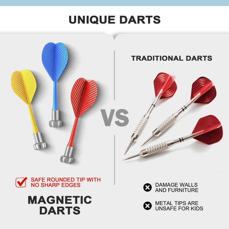 ALREMXUO Magnetic Dart Board for Kids, Outdoor Activities Games Toys for Teenage 6 7 8 9 10 11 12 13 14 15 16 Years, Teen Boys Gift Ideas for Birthday, Room Decor, Cool Stuff, Blue - Image 5