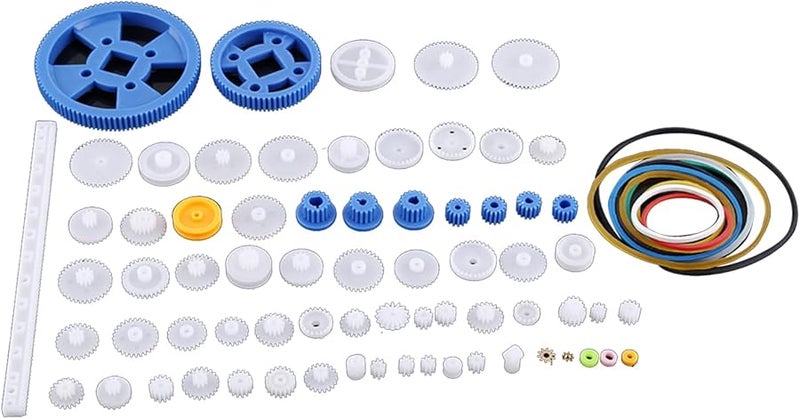 80 مجموعة قطع غيار تروس بلاستيكية متنوعة قطع غيار استبدال لروبوت DIY محرك لعبة تاج دودة تروس - Image 3