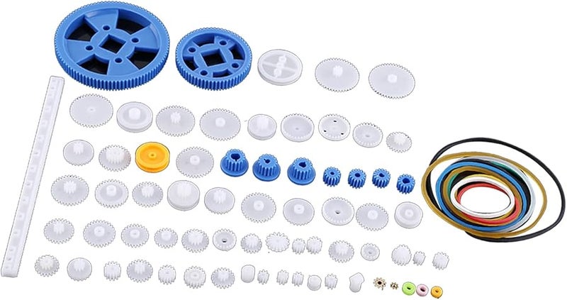 80 مجموعة قطع غيار تروس بلاستيكية متنوعة قطع غيار استبدال لروبوت DIY محرك لعبة تاج دودة تروس - Image 4