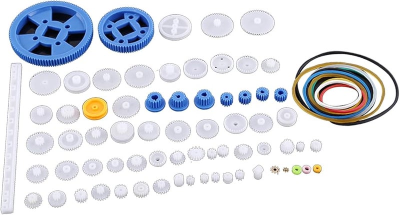 80 مجموعة قطع غيار تروس بلاستيكية متنوعة قطع غيار استبدال لروبوت DIY محرك لعبة تاج دودة تروس - Image 5