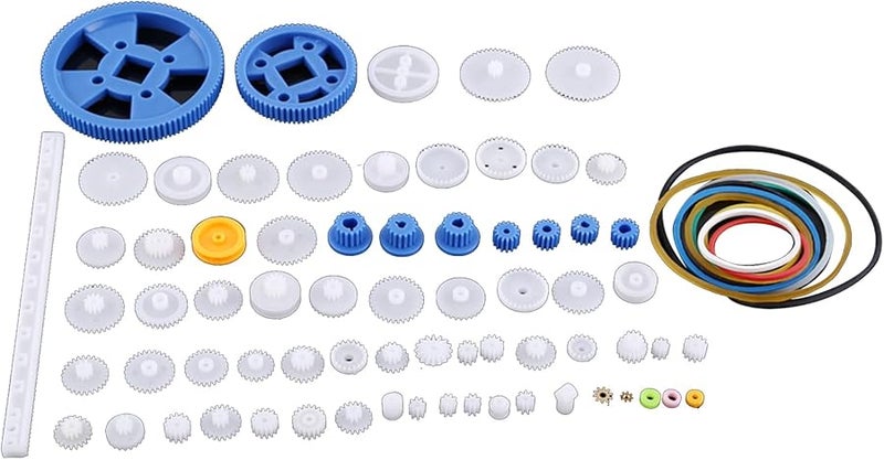80 مجموعة قطع غيار تروس بلاستيكية متنوعة قطع غيار استبدال لروبوت DIY محرك لعبة تاج دودة تروس - Image 2