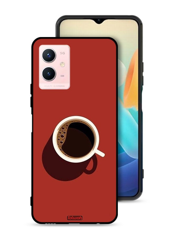Tolwak Vivo Y33s 5G Protective Case Cover Coffee Cup Art - Image 1