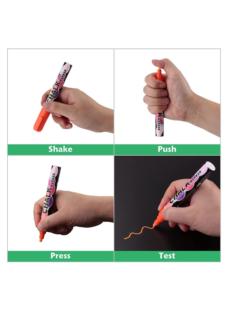 JOLLITY LLC مجموعةMarkers الطباشير السائل تبرز علامات السبورة جريئة 8 ألوان فرعMarkers الطباشير القابلة للمسح للأطفال للسبورة اللامعة والزجاج - Image 3