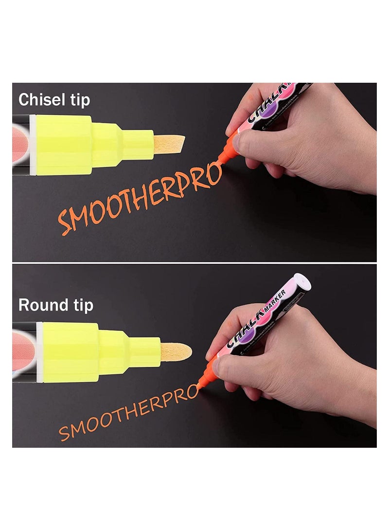 JOLLITY LLC مجموعةMarkers الطباشير السائل تبرز علامات السبورة جريئة 8 ألوان فرعMarkers الطباشير القابلة للمسح للأطفال للسبورة اللامعة والزجاج - Image 2