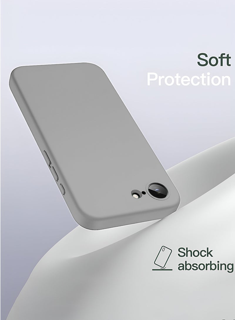 دبليو تيك غطاء حافظة سيليكون سائل ناعم بريميوم من ابل ايفون 16 اي 5 جي 2025 - رمادي - Image 2