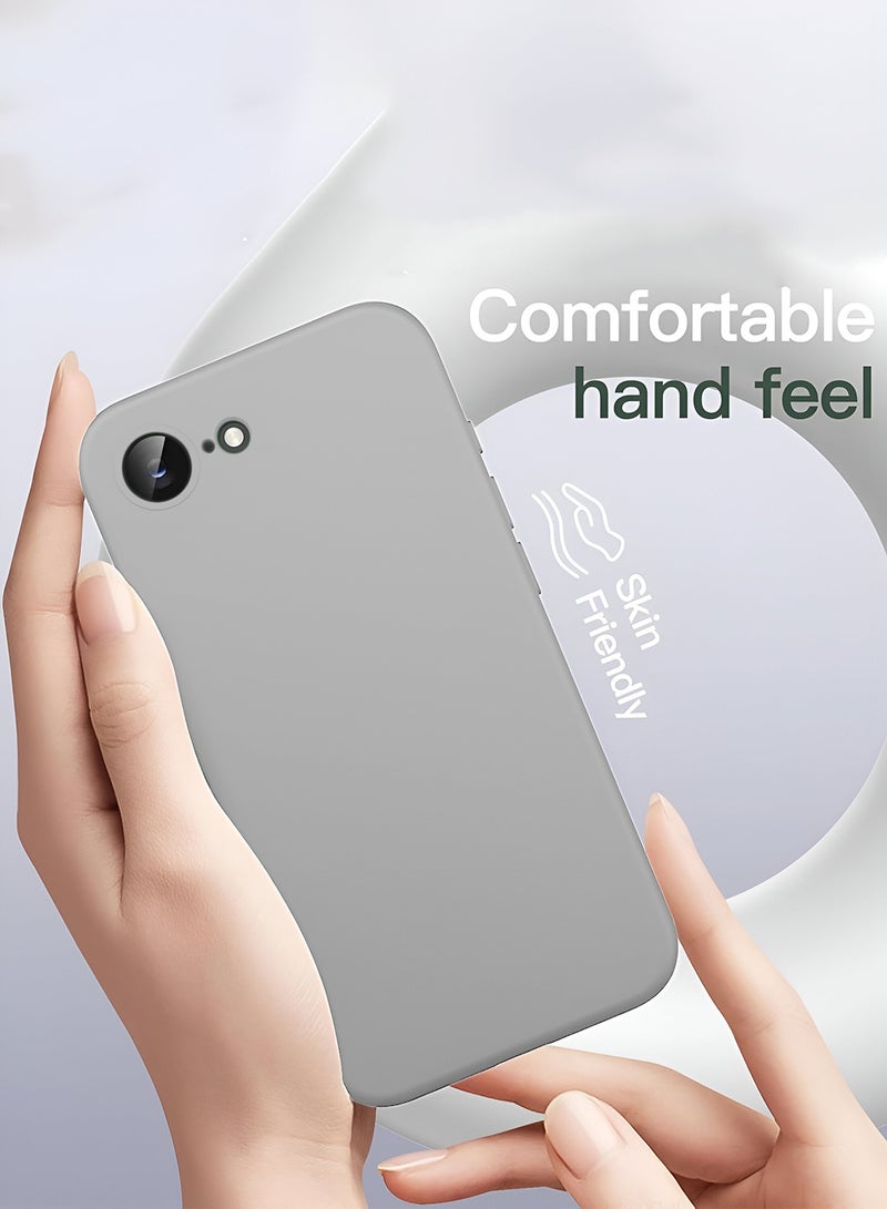 دبليو تيك غطاء حافظة سيليكون سائل ناعم بريميوم من ابل ايفون 16 اي 5 جي 2025 - رمادي - Image 4