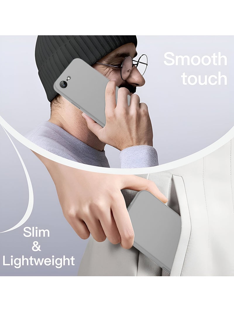 دبليو تيك غطاء حافظة سيليكون سائل ناعم بريميوم من ابل ايفون 16 اي 5 جي 2025 - رمادي - Image 5