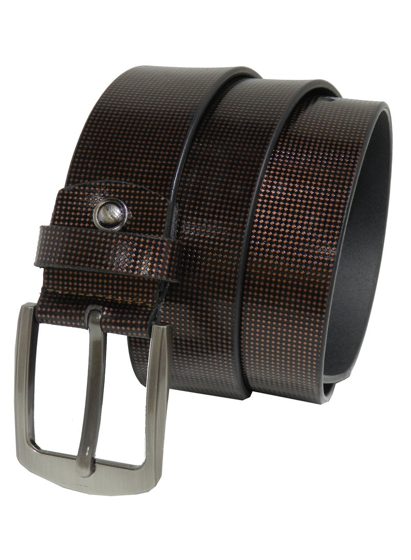 LAVERI LEATHER GENUINE LEATHER 40MM FORMAL AND CASUAL BROWN BELT FOR MENS - Image 2