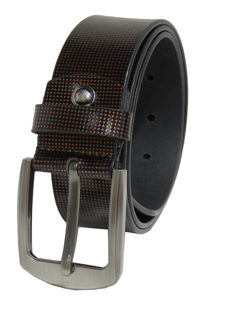 LAVERI LEATHER GENUINE LEATHER 40MM FORMAL AND CASUAL BROWN BELT FOR MENS - Image 4
