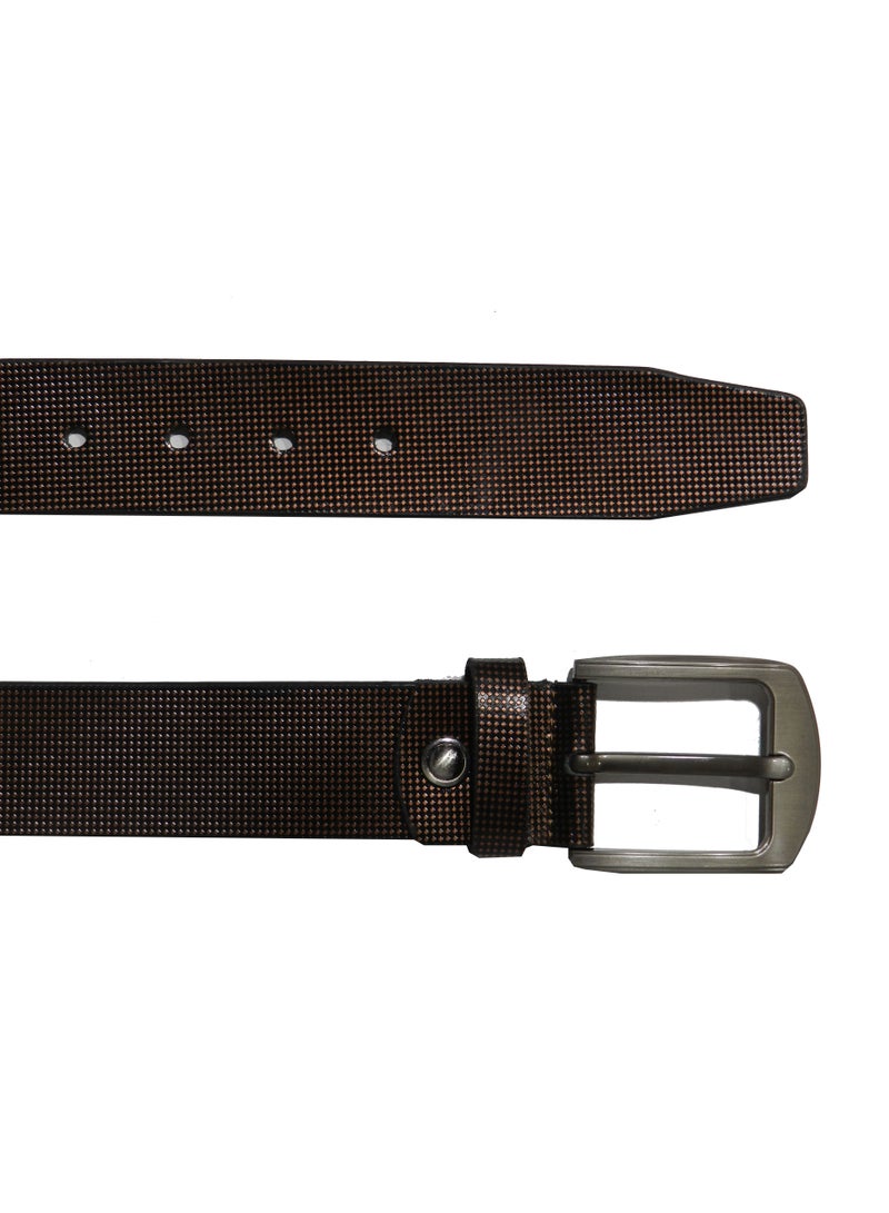 LAVERI LEATHER GENUINE LEATHER 40MM FORMAL AND CASUAL BROWN BELT FOR MENS - Image 5