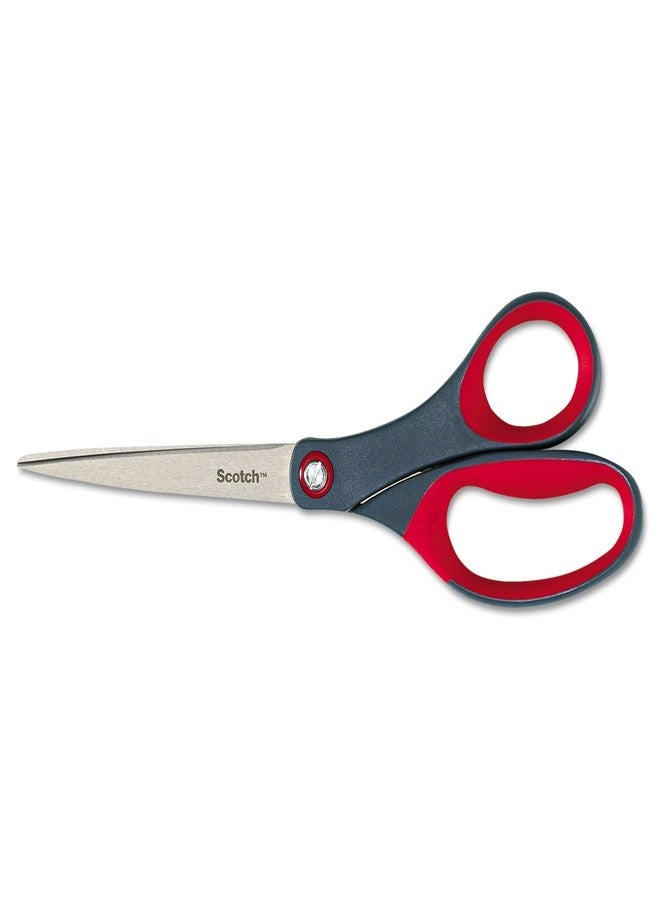 Scotch 1448 Precision Scissors, Pointed, 8-Inch Length, 3 1/8-Inch Cut, Gray/Red - Image 1