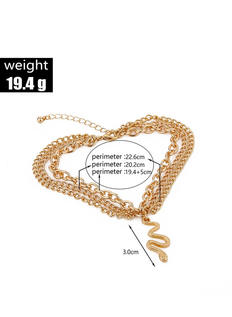 Snake Anklet Bracelet Extension Chain Dainty Alloy Foot Jewelry for Women Girls Perfect Gift for Birthday Valentine's Day Golden - Image 3