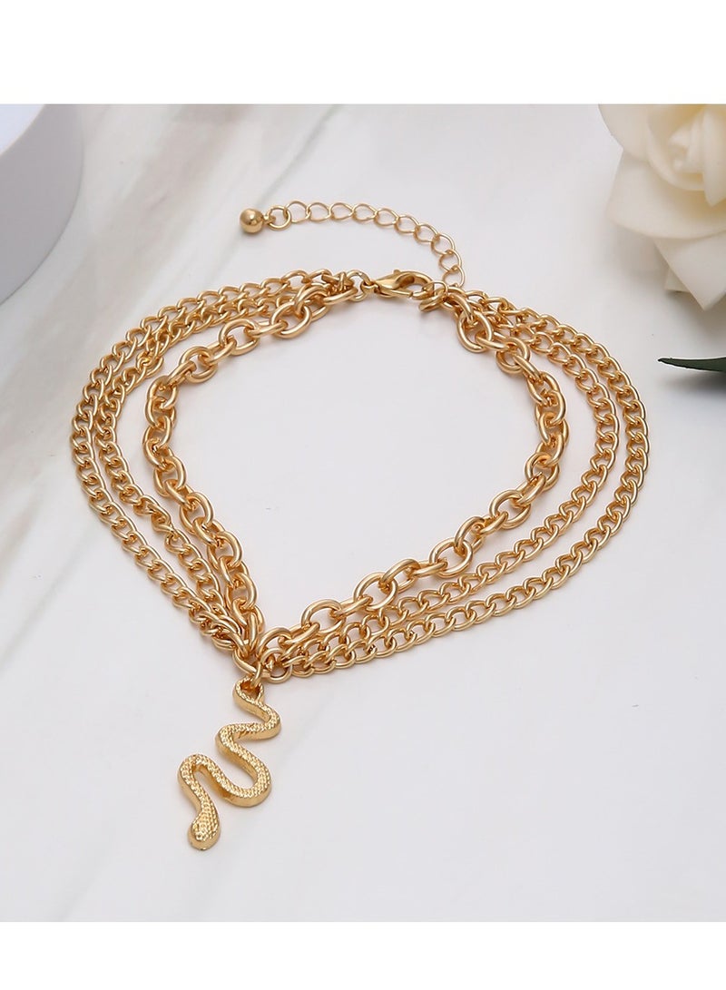 Snake Anklet Bracelet Extension Chain Dainty Alloy Foot Jewelry for Women Girls Perfect Gift for Birthday Valentine's Day Golden - Image 4