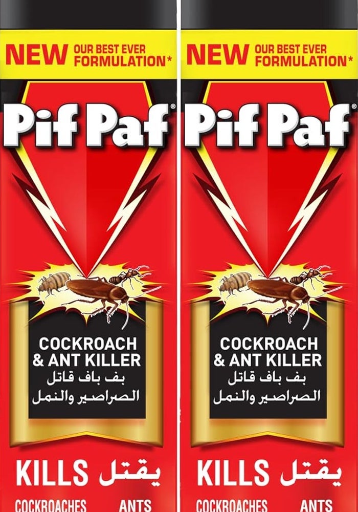 Pif Paf Cockroach & Ant Killer Spray 400 ml x2 - Image 1