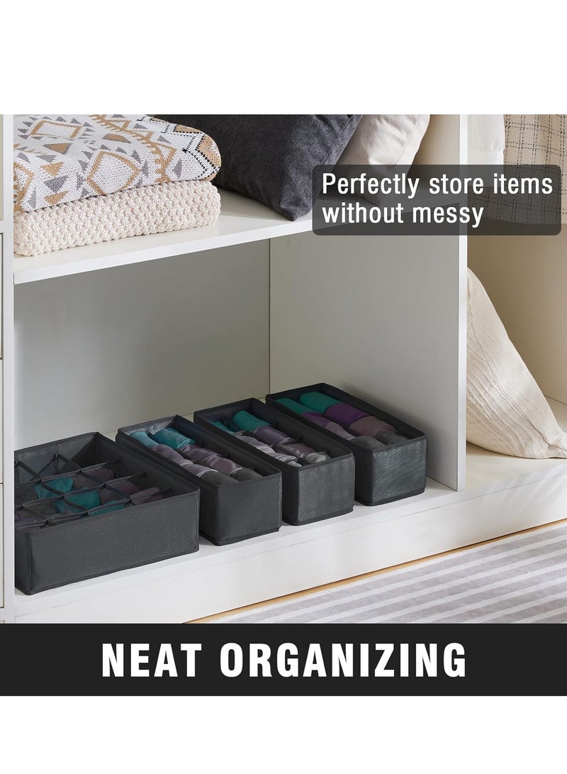 Excefore 3 Pack Closet Underwear Storage Organizer, Dresser Drawer Divider and Foldable Storage Boxes for Socks, Blets, Ties and Panties - Image 5