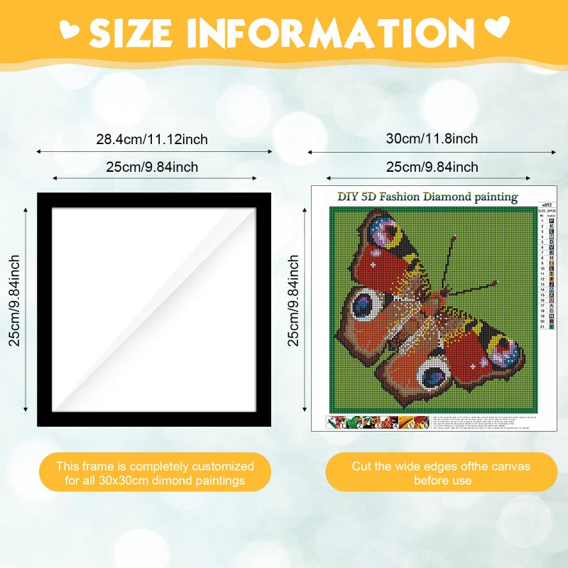 ماكاري 12 PCS إطارات فن الماس الإطار صورة مغناطيسية 12 × 12 بوصة إطارات لطلاء الماس صور إطارات فن الماس اللطيفة - Image 2